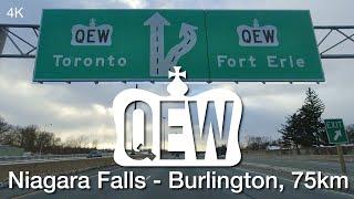 QEW from Niagara Falls to Burlington Ontario with Navigation, 75km