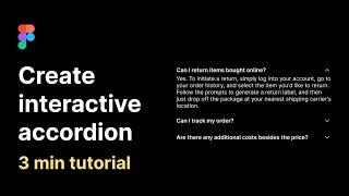 Creating Interactive Accordion in Figma