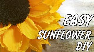 Crepe paper Sunflower wreath diy | How to make giant flowers | DIY paper flower backdrop
