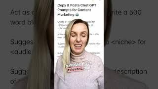 Copy & Paste ChatGPT Prompts for Content Marketing