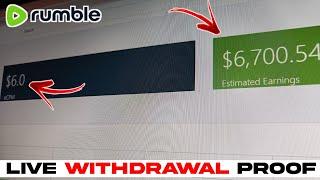 Rumble से कमाएं $6,700 Dollars Rumble Payment Withdrawal | Rumble Earning Proof | Rumble Earn Money