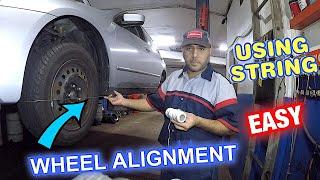 How to do wheel alignment using string Honda, Acura Toyota, Lexus , Kia, Hyundai any and all cars