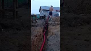 Заводим электричество в гараж. #стройка #домвдеревне #забайкальскийкрай