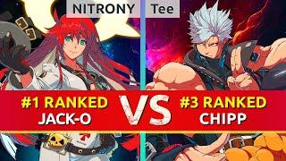 GGST ▰ NITRONY (#1 Ranked Jack-O) vs Tee (#3 Ranked Chipp). High Level Gameplay