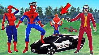 team spider man vs bad guy joker ► family spider-man police Rescue kid Spider-Man - funny animation