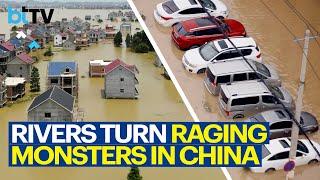 Beijing Issues Red Alert As Heavy Rainfall Swamps Northern China