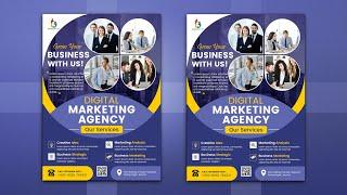 Digital marketing agency poster template - Photoshop Tutorial