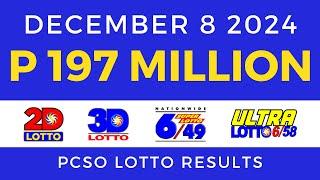 Lotto Result Today 9pm December 8 2024 PCSO