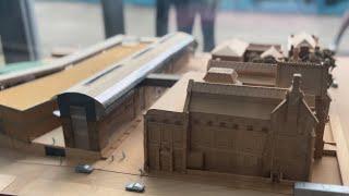 Close Up On Mini Model Of Oldham Library….