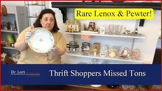 Rare Lenox & Pewter! Shoppers Missed Depression Glass, Nippon, Porcelain - Thrift with Me Dr. Lori