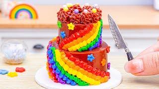 Miniature Rainbow Buttercream Cake Decorating Amazing Rainbow KitKat Cake Recipe By Baking Yummy