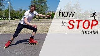 How to stop on inline skates / rollerblades - 3 stops for beginners tutorial