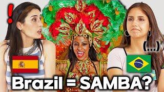 Spanish and Brazilian Girl React to Brazilian Stereotypes!