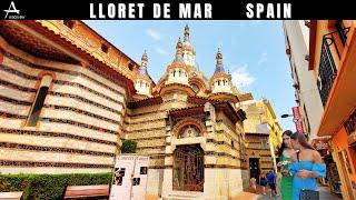 Lloret de Mar, Costa Brava // Old Town and Shopping District // Walking Tour 4K // Hot Day ️