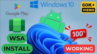 Windows Subsystem for Android (WSA) In Windows 10  100 % Working  #wsa #windows10 #android