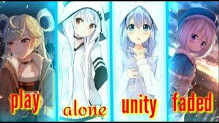 Nightcore - Play x Unity x Faded x Alone ~ (Switching Vocals) •Alan Walker Mashup•