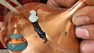 The Magic of Copper And Turquoise Inlay: A Master Craftsman at Work. Jewelry making