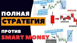 AMD модель. Торговля в продолжение против логики Smart Money.  Готовая Торговая стратегия
