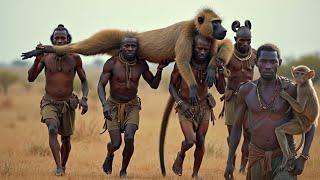 WILD Baboon Monkey HUNT with Africa's MOST FEARLESS Hadzabe Tribe!