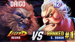 SF6 ▰ DAIGO (Akuma) vs 大地の民A2 (#1 Ranked E.Honda) ▰ High Level Gameplay