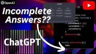 Chat GPT: The Incomplete Answers Fix | Chat GPT Getting Stuck In The Middle #chatgpt #openai