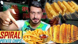 Spiral Fried Potato On A stick | Tornado Potato Recipe | Street Food Lahore Food Street Hub