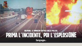 Bologna, ecco il momento dell'esplosione: pochi istanti dopo l'incidente scoppia l'inferno sulla A14