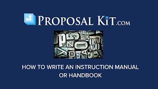 How to Write a Manual or Handbook