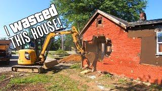 Full House Demolition with Dump Trailer and Mini Excavator