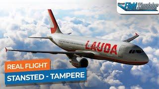 [Real Flight] London Stansted to Tampere-Pirkkala - Airbus A320 Lauda Europe (Ryanair)｜Drawyah