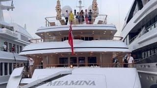 Benetti * 60m MEAMINA Luxury Charter Yacht * Mooring at Quai Herondelle* @emmansvlogfr