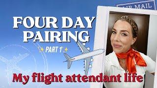 4 DAY FLIGHT PAIRING - Part 1 ️ My life as a Canadian flight attendant