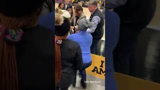 Meghan Markle almost falls over!