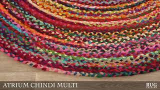 ATRIUM CHANDRA BRAIDED COTTON ROUND RUG MULTI COLOUR