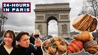 The ULTIMATE 24 HOURS in PARIS | Lourve, French Food, Croissants + River Cruise!