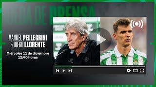  DIRECTO | Rueda de prensa de Manuel Pellegrini y Diego Llorente previa al #PetrocubRealBetis 