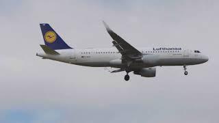 Lufthansa Airbus A320-200 D-AIUC landing at Amsterdam Schiphol Airport