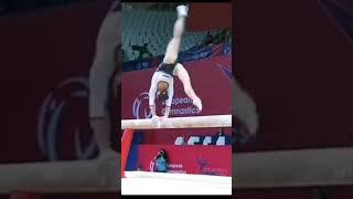 Manila Esposito European gymnastics 10th artistic gymnast #feedshorts #beam #european #artistic