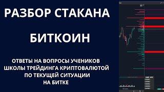 Стакан Биткоина в текущем моменте. Пояснения и ответы на вопросы учеников школы трейдинга.