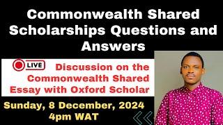 Commonwealth Shared Scholarships Essay Questions and Answers