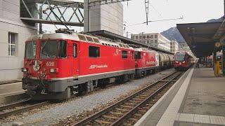 RHB Rhätische Bahn Swiss Railway - Chur Station - Passenger & Freight & Mixed - Rail Adventure No 4