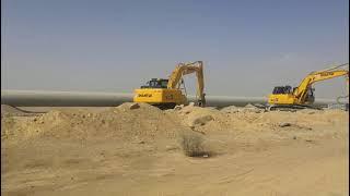 Shantui excavator work in desert