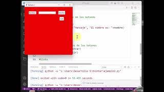 Ejemplo 2 tkinter python form simple de obtener un nombre y mostrarlo