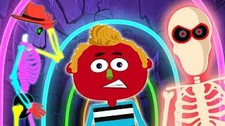 Halloween Songs For Kids | Secret Tunnel Ride With Len and Mini | Finger Family Song | Teehee Town