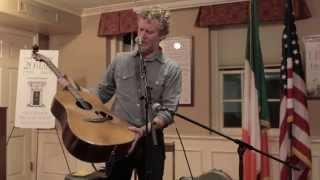 Glen Hansard talks about his well-worn guitar at Glucksman Ireland House NYU