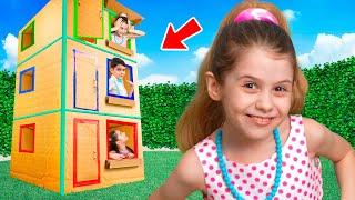 Giant Cardboard Hotel and other funny Adventures for kids with Eva