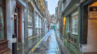 London City Tour 2025 ️ Rainy London Winter Walk, City of London to Tower Bridge | 4K HDR