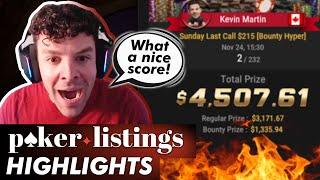 KMart’s close call in the $215 Last Call! Online Poker Highlights!