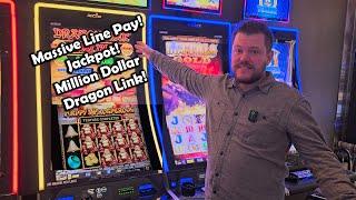 When the Million Dollar Dragonlink pays out huge on a line hit! $25 a spin! Jackpot!