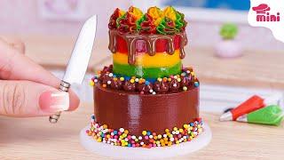 Rainbow Chocolate Cake  Satisfying Miniature Sprinkles Chocolate Buttercream Cake By Mini Bakery